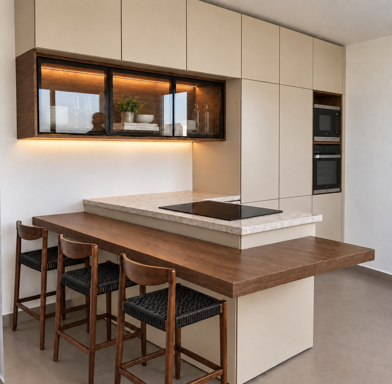 Vista de cocina con isla
